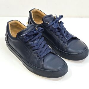 Buscemi Lyndon Navy Leather Low Top Lace Up Sneakers Designer Luxury Sz 8